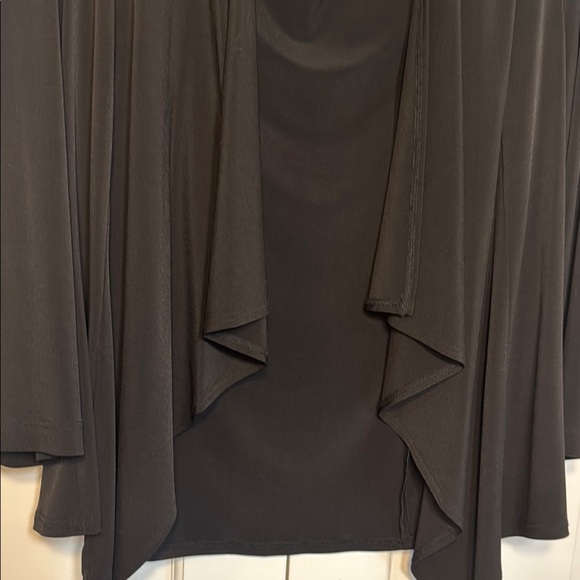 Versatile Connected Apparel Black Open Waterfall Front Topper/Jacket - Picture 4 of 6